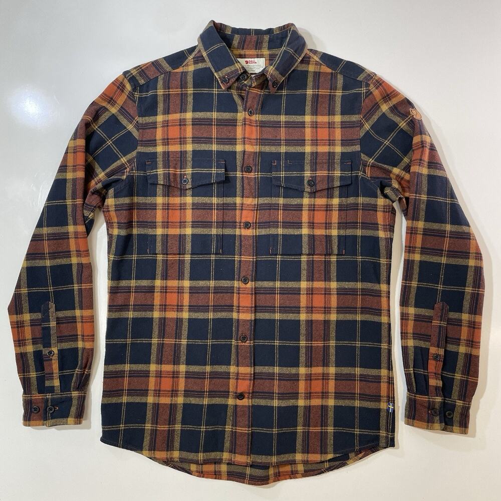 Fjallraven Men's Long Sleeve Övik Twill Shirt Regular Fit Small Autumn Leaf/Navy